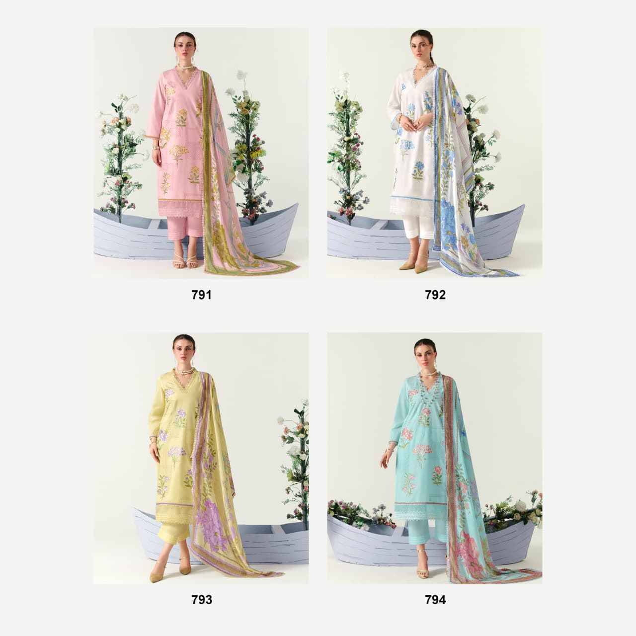 Orchid By Kimora Fashion 791 To 794 Series Designer Festive Suits Collection Beautiful Stylish Fancy Colorful Party Wear & Occasional Wear Pure Cotton Dresses At Wholesale Price